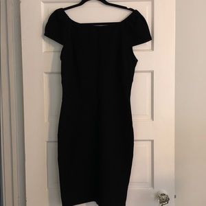 DVF, NWT Black Split Sleeve Sheath Dress sz. 12